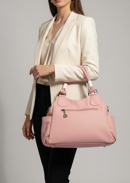 Elegant Two-Tone Pleated Handbag - Chic Shoulder Bag Black & White