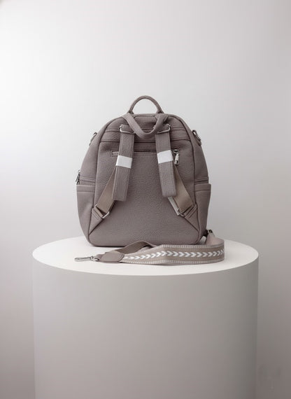 min Leather Mini Backpack - Chic & Compact Style Grey