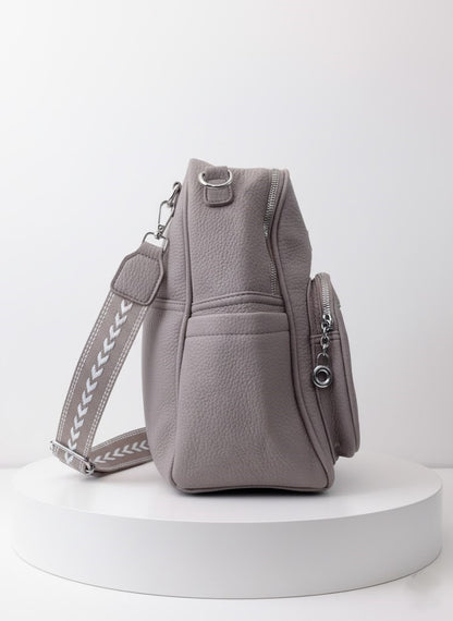 min Leather Mini Backpack - Chic & Compact Style Grey