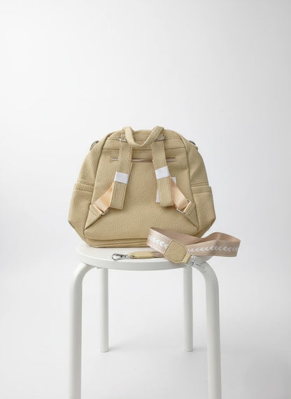 min Leather Mini Backpack - Chic & Compact Style Grey