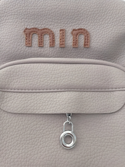 min Leather Mini Backpack - Chic & Compact Style Grey