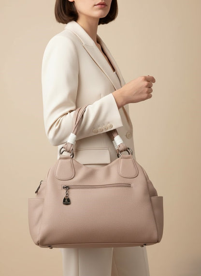 Elegant Two-Tone Pleated Handbag - Chic Shoulder Bag Black & White