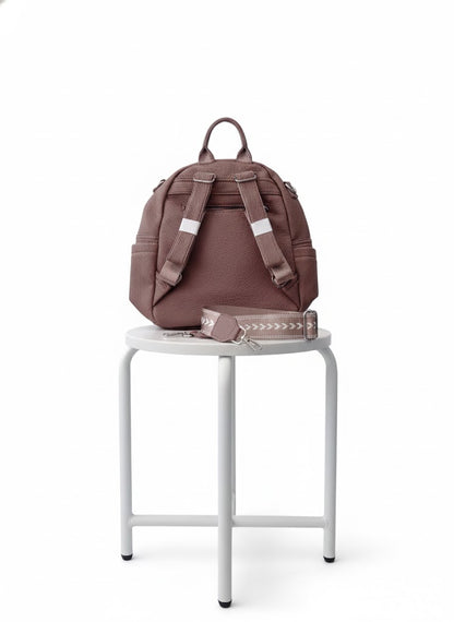 min Leather Mini Backpack - Chic & Compact Style Grey