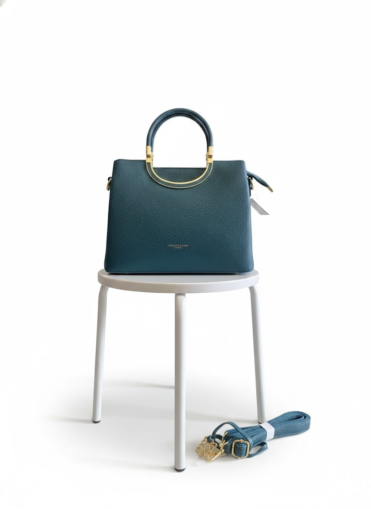 Elegant Teal Leather Handbag - Shop Designer Bags