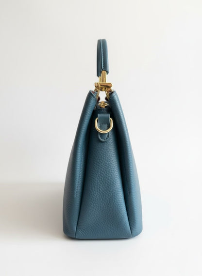 Elegant Teal Leather Handbag - Shop Designer Bags