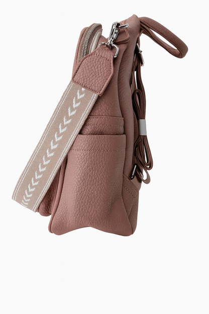 min Leather Mini Backpack - Chic & Compact Style Grey