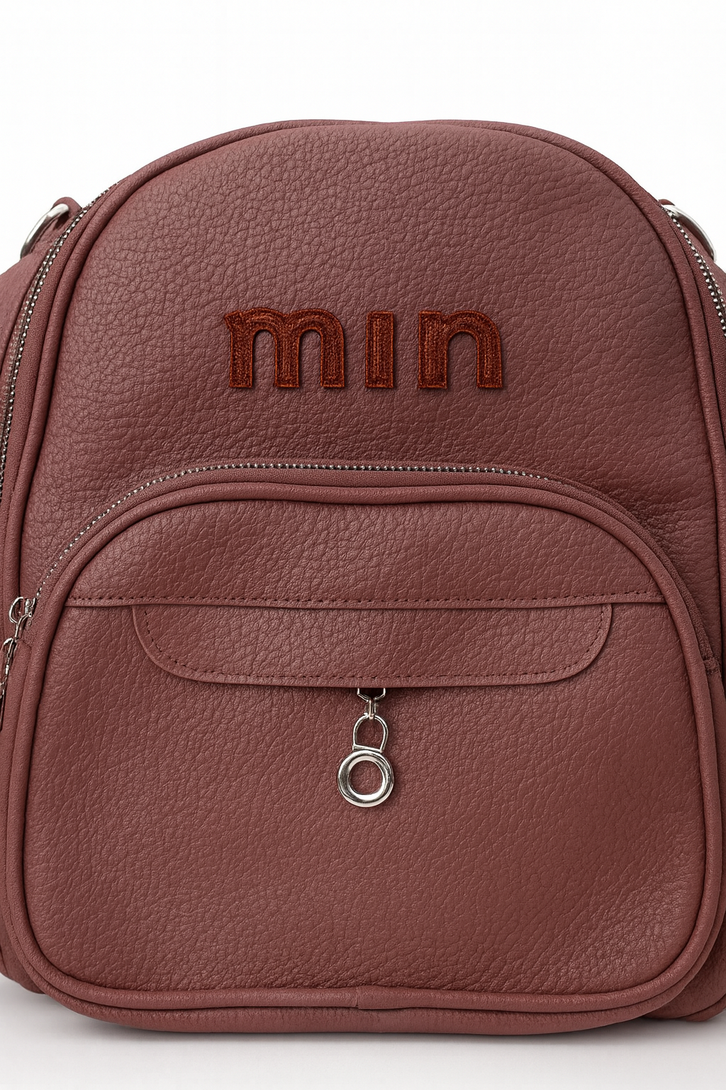 min Leather Mini Backpack - Chic & Compact Style Grey