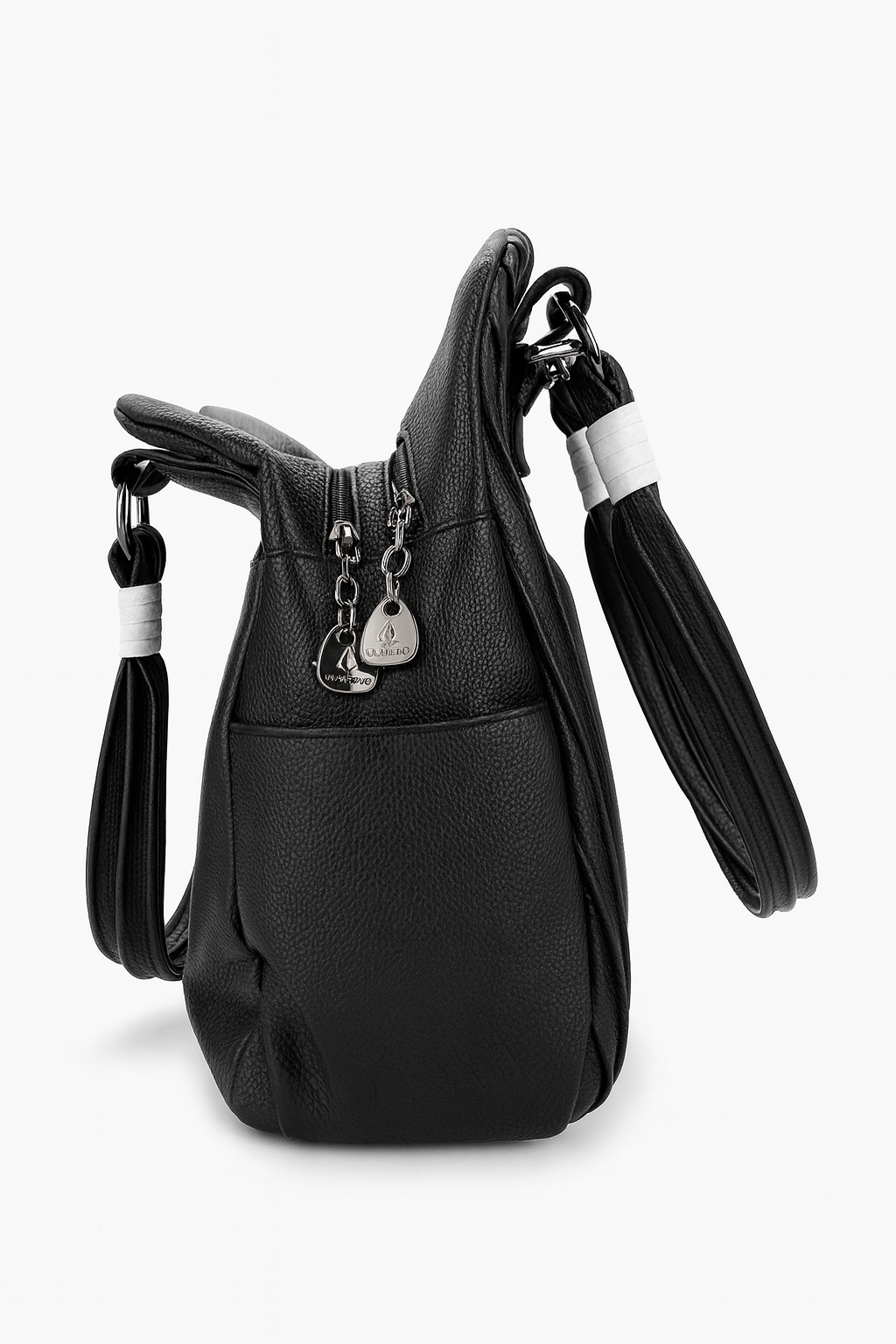 Elegant Two-Tone Pleated Handbag - Chic Shoulder Bag Black & White