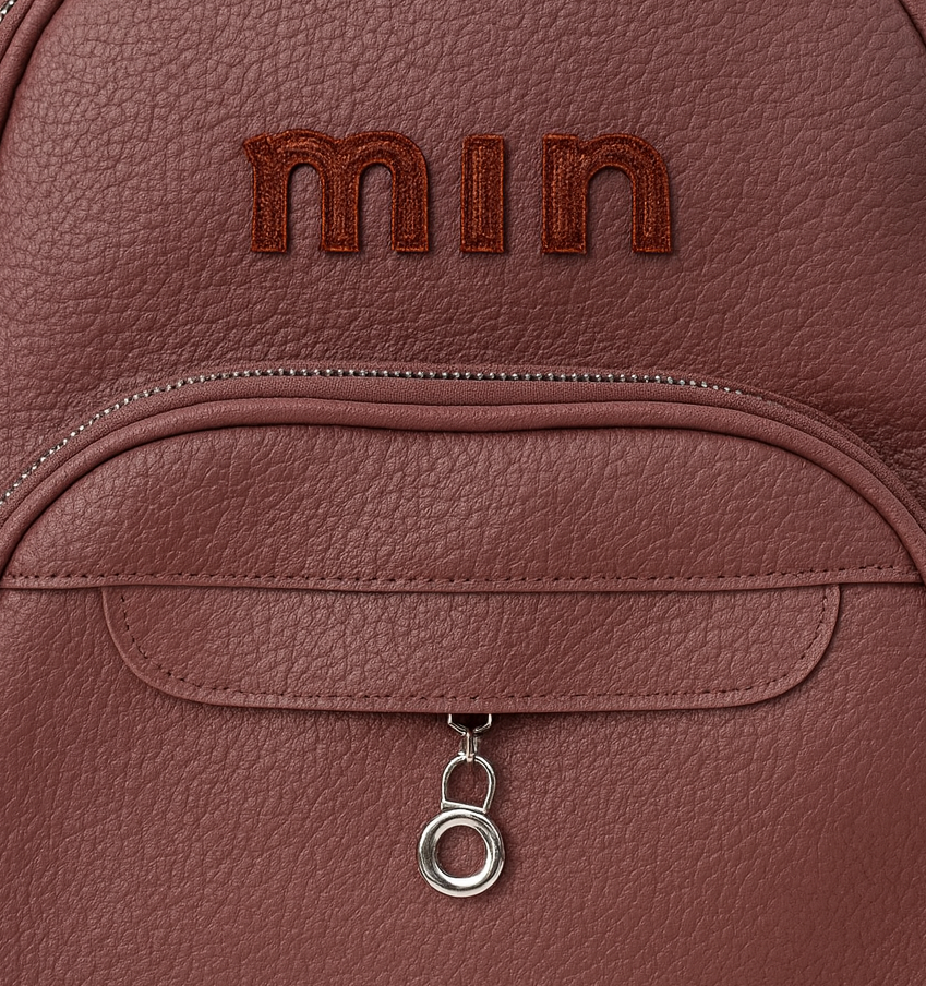 min Leather Mini Backpack - Chic & Compact Style Grey