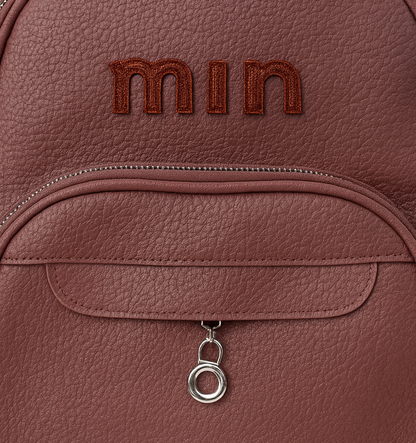 min Leather Mini Backpack - Chic & Compact Style Grey