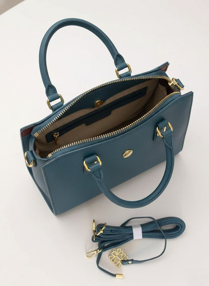 Elegant Teal Leather Handbag - Shop Designer Bags